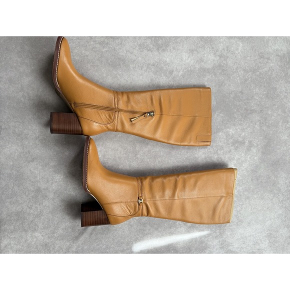 Sam Edelman‎ Elsy Boots Womens Size 9 Medium Caramel Leather Block Heel Tall Zip - Picture 13 of 16